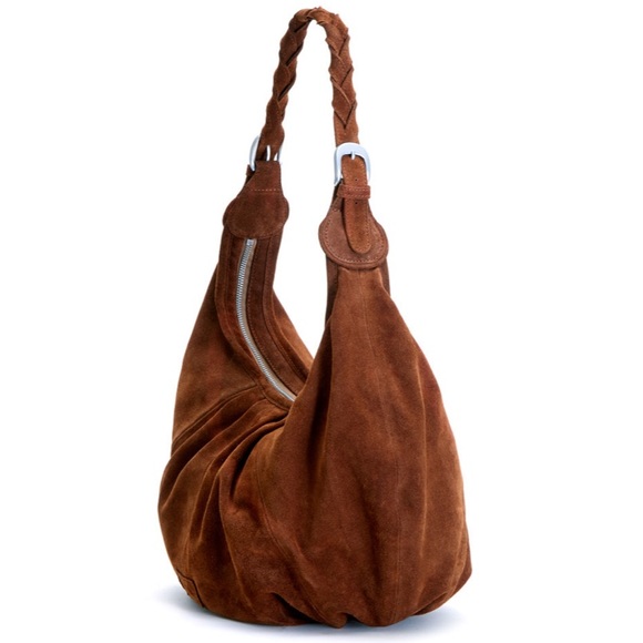 Toms Handbags - TOMS Amber Rust Suede Crescent Meridian Hobo Bag